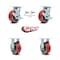 Service Caster Tool Box Caster Wheel Set 5'' Red Poly on Cast Iron Swivel Casters, 4PK TOOL-SCC-30CS520-PUR-RS-TLB-2-R-2 - alternate 5